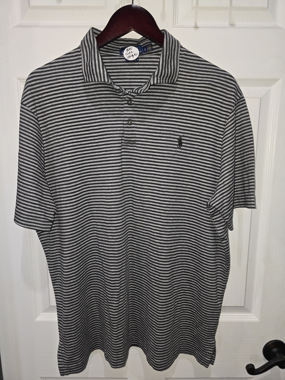 Polo by Ralph Lauren Men's Black & White Striped Polo